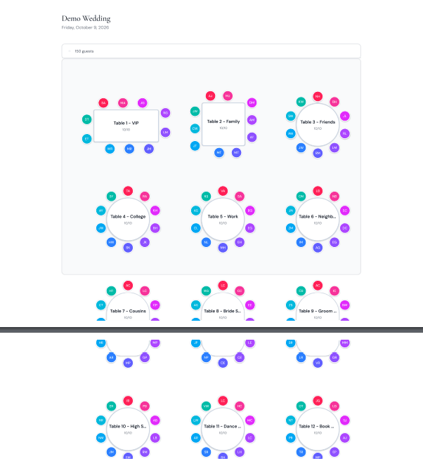Ventry Seating Chart Interface